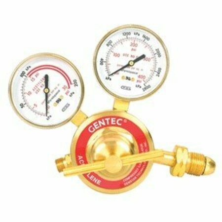 GENTEC SILVER SERIES REGULATORS, SINGLE STAGE DESIGN, Heavy Duty Acet Regulator 753Y-15